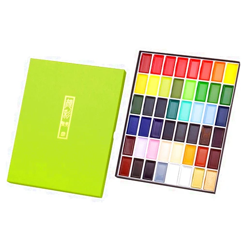 Kuretake GANSAI TAMBI Watercolor Paint Set 48 Colors, Professional-quality art supplies for artists adult painting sketching, Non-Toxic, Made in Japan