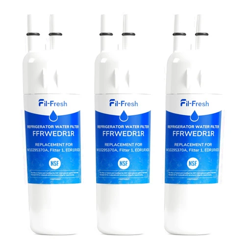 Fil-Fresh EDR1RXD1 Refrigerator Water Filter Replacement for EveryDrop® Filter 1, Whirlpool® W10295370A, WHR1RXD1, KAD1RXD1, P4RFWB, P8RFWB2L, Kenmore® 46-9081, 46-9930, Fridge Water Filter, 3 Packs