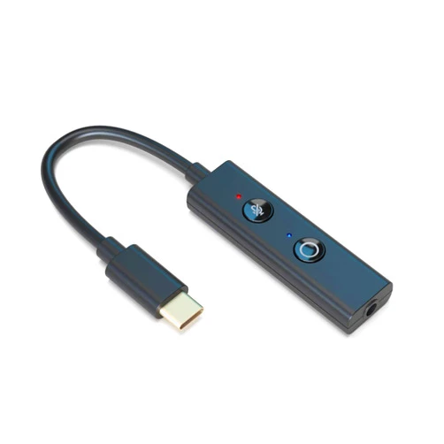 Creative Sound Blaster Play! 4 Hi-res External USB-C DAC and Sound Adapter Ft. VoiceDetect Auto Mic Mute/Unmute, Two-Way Noise Cancellation, Bass Boost/Dynamic EQs, for Video Calls on Windows PC