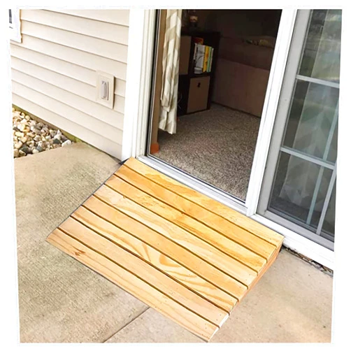 YWZQY 2~6in Rise Wooden Threshold Ramp for Home/Front Door/Yard/Doorways, Wheelchairs Walkers Car Motorcycle Entry Sill Steps Transition Ramp, 300kg Load Capacity
