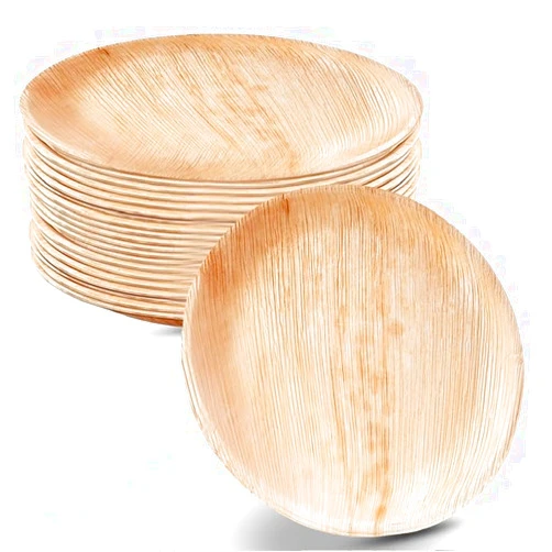 Ecobunny Palm Leaf Plates 10 Inch Round Bamboo Plates Disposable 25 Pack Bulk Eco-Friendly Biodegradable Compostable Plates Best Alternative To Wooden Plastic Paper Plates