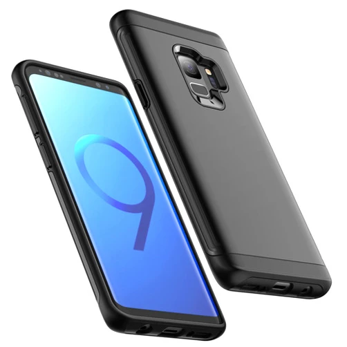 JETech Heavy Shockproof Case for Samsung Galaxy S9, Dual Layer Rugged Protective Phone Cover with Shock-Absorption (Black)