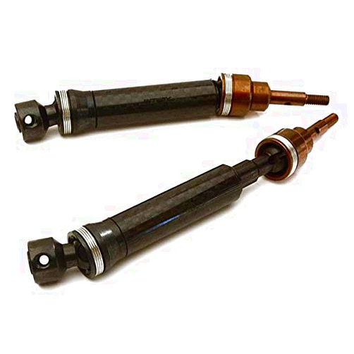 Integy RC Model C28219CARBON Dual Joint Telescopic Front Drive Shafts for Traxxas 1/10 Stampede 4X4 & Slash 4X4