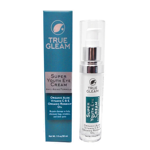 TRUEGLEAM Super Youth Eye Treatment Cream, Anti Aging Under Eye Treatment for Bags, Puffiness, Wrinkles, and Dark Spots with Green Tea, Jojoba Oil, and Vitamin E
