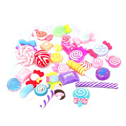 Honbay 30PCS Slime Charms, Assorted Flatback Resin Slime Beads for Scrapbooking, Hair Clip, DIY Crafts, etc (Candy)
