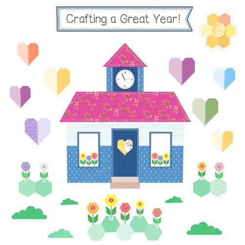Carson Dellosa Education Carson Dellosa Crafty and Cool 64PC Motivational Bulletin Board Set, Arts & Crafts Theme Wall Art with Positive Affirmation for Back to School Decorations, Chalkboard, and Classroom Decor