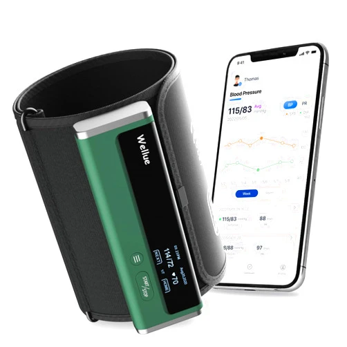 Wellue Blood Pressure Monitor for Home use, Wireless Upper Arm Cuff, Bluetooth BP Machine with Free APP, Rechargeable & Portable Device for Adults, BP Reading in 30 sec, PDF & CSV Reports Available