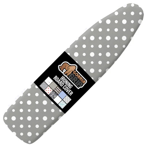 Gorilla Grip The Original Gorilla Grip Ironing Board Cover, Silicone Coating, Full Size Scorch Resistant Padding, Elastic Edge, Heavy Duty Iron Pad Covers Standard Boards, Hook and Loop Fastener Strap, Dots