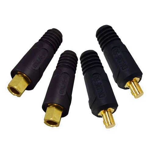 RIVERWELD TIG Welding Cable Panel Connector Plug & Socket Set DKJ35-50 & EDKL35-50 315Amp with Black Color Dinse-Style Quick Fitting 4pcs