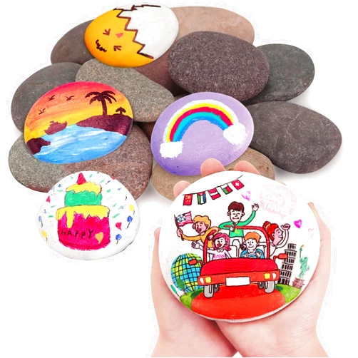 Lechloris 12pcs River Rocks for Painting- 3-5 inches Extra Large Rocks- Thick-Flat-Smooth Painting Rocks - Painting for DIY, Kids Crafts,Kindness Stone, Garden & Home Decor, Holiday Easter Gift