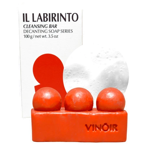 VINOIR Decanting Face Cleansing Bar IL LABIRINTO - Gentle Face Bar Wash with Rich Bubbles - Guasha Massager for Skin Tighten - Anti Aging, Soothing, Hydrating for Healthy Skin, 3.5oz.