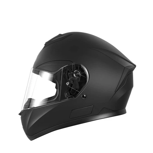 YEMA Helmet Motorcycle Full Face Helmet DOT Approved YM-831 Motorbike Moped Street Bike Racing Crash Helmet with Sun Visor for Adult, Men and Women - Matte Black, Large
