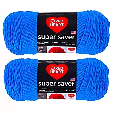 Red Heart Super Saver Bulk Buy: Red Heart Super Saver (2-Pack) (Delft Blue, 7 oz Each Skein) Delft Blue 7 oz each skein