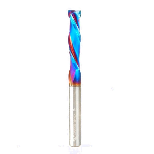 Amana Tool 46350-K CNC SC Spektra Extreme Tool Life Coated Mortise Compression Spiral 1/4 D x 1 CH 1/4 SHK 2-1/2 Inch Long 2 Flute Router Bit