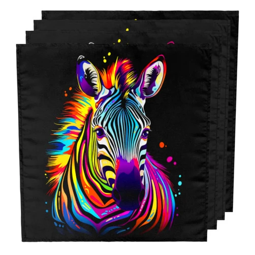 YPPAHHHH Rainbow Zebra Cloth Napkins Set of 4 Colorful Animal Print 20x20 Inch Dinner Reusable Napkins Washable Table Cloth Napkin for Party Wedding Home Holiday Restaurant Decoration