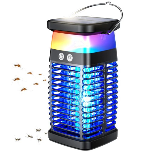 Wulyno Bug Zapper Outdoor, 3 in 1 Safe & Effective Mosquito Zapper, Rechargeable Solar Bug Zapper with 4000mAh Battery, Electric Cordless Fly Zapper Insect Zapper for Patio, Porch, Garden, Kitchen