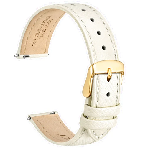 WOCCI Grace Watch Bands, Top Grain Leather, Quick Release Replacement Straps, Stainless Steel Buckle, Band Width 12mm 13mm 14mm 15mm 16mm 18mm 20mm