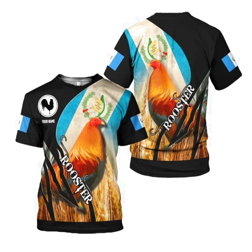 Vybonz Custom Guatemala Flag Quetzal Shirt Personalized Guatemalan Jersey 3D Pride Shirts for Men Women Unisex Quatemalan Gifts