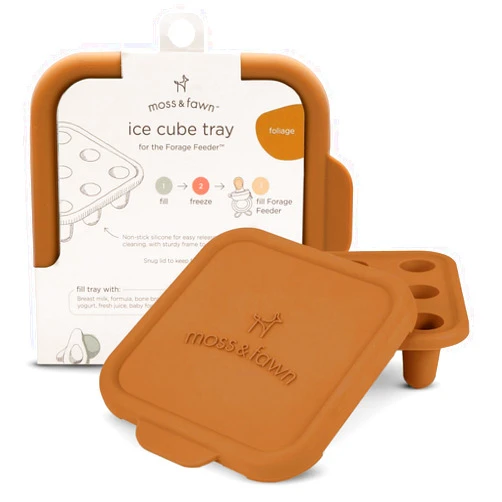 Moss and Fawn Ice Cube Tray, Forage Feeder Freezer Mold for Breast Milk, Formula, Bone Broth, Purees, and Baby Food - Foliage