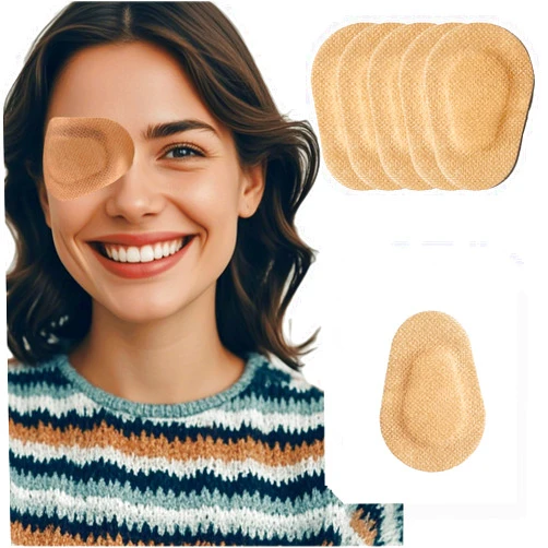 THSIREE 20 Pcs Adhesive Eye Patches for Adults, Medical Eye Patch Disposable Breathable Eyepatch for Amblyopia Lazy Eye Latex Free Adhesive Bandages for Adults, Regular Size 3.3×2.3 inches, Nude Color