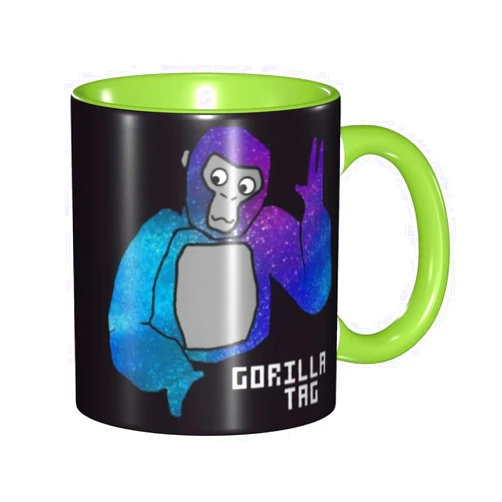Recrea Gorilla Tag Mug For Tea Or Coffee - Cartoon Games Mug - Circle Game Mug - Funny Mugs - Gifts Green
