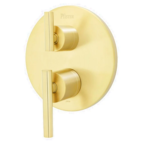 Pfister Contempra Stacked Shower Two Handle Diverter Trim in Brushed Gold (Valve Not Included)