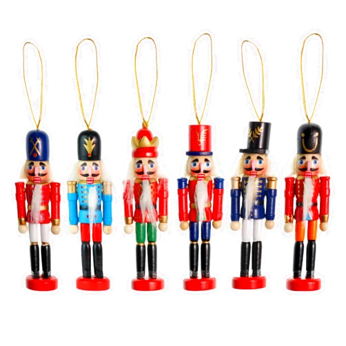 Ornativity Nutcrackers Hanging Ornament Figures - Christmas Mini Wooden King and Soldier Nutcracker