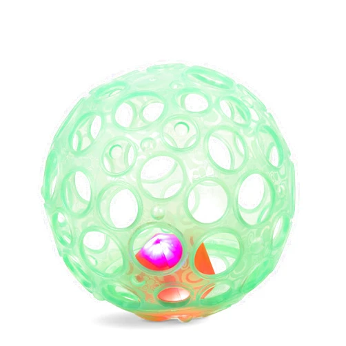 B. toys – Sensory LightUp Baby Rattle – Textured Ball with Holes – Glowing Lights & Rattle – Infants, Babies – Grab n’ Glow – 0+ Months