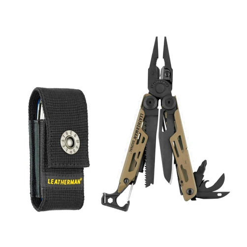 LEATHERMAN, Signal, 19-in-1 Multi-tool for Outdoors, Camping, Hiking, Fishing, Survival, Durable & Lightweight EDC, Made in the USA, Coyote Tan