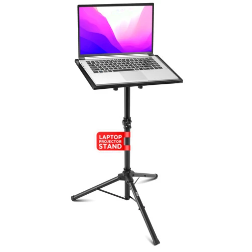 PYLE-PRO Universal Laptop Projector Tripod Stand - Computer, Book, DJ Equipment Holder Mount Height Adjustable Up to 39.37” w/ 14” x 11” Plate Size - Perfect for Stage or Studio Use PLPTS2