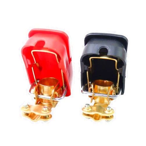 LAINLOY Car Battery Quick Release Connector, Top Post Brass Quick Disconnect Terminals with Plastic Cover, Negative and Positive Battery Clamps for Vehicles