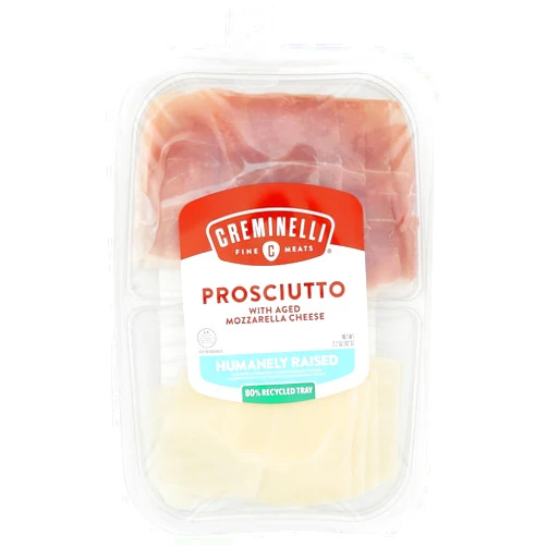 Creminelli Fine Meats Sliced Prosciutto and Mozzarella, 2.2 Ounce -- 12 per case.