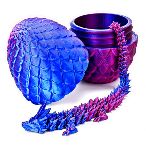 Memogizz 12inch Dragon Egg, Year of The Dragon, 3D Printed Dragon, Executive Desk Toys, Articulated Dragon, Fidget Toys Gifts for Graduates Students Teachers Adults (Purple)
