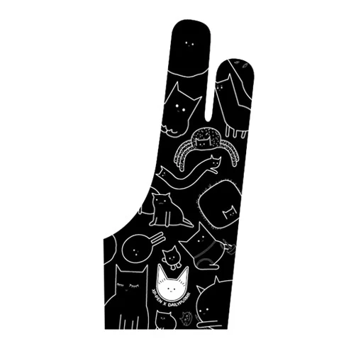 XP-PEN XPPen Digital Drawing Glove Two-Finger Artist Glove for Drawing Tablet Cute Cat Print Drawing Glove Suitable for Right and Left Hand