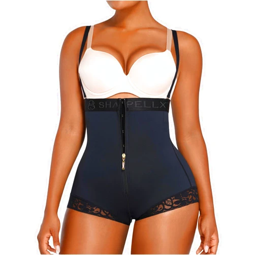 SHAPELLX Shapewear Tummy Control Butt Lifter Panties Faja Body Shaper for Women High Waist Trainer Open Bust Bodysuit