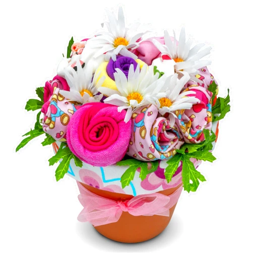 Nikki's Gift Baskets Deluxe Baby Blossom - Baby Girl Outfits | Newborn Baby Girl Gift Set | Baby Gift Basket for Expecting Moms | New Baby Gift Basket | Pink Baby Gift Set | Clothing Flower Bouquet | Nikki's Gift Baskets
