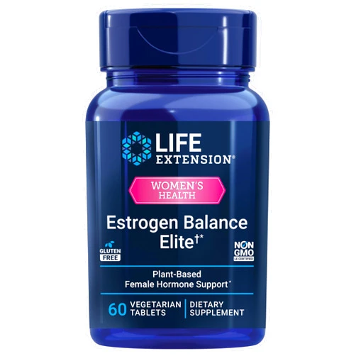 Life Extension Estrogen Balance Elite, Menopause Support Supplement, Hormone Balance, hot Flashes, Night Sweats, Vaginal Dryness, Gluten-Free, Non-GMO, Vegetarian, 60 Tablets
