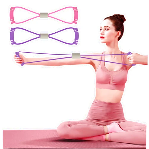 FYY Figure 8 Resistance Bands, Yoga Resistance Band Stretch Fitness Band, Pull Rope, Chest Arm and Shoulder Stretch Bands Exercise Equipment for Home Workout, Physical Therapy, Strength Training