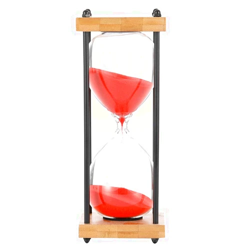 Siyaglass Hourglass 30 Minutes Sand Timer Wooden Frame Sandglass Timer (Red)