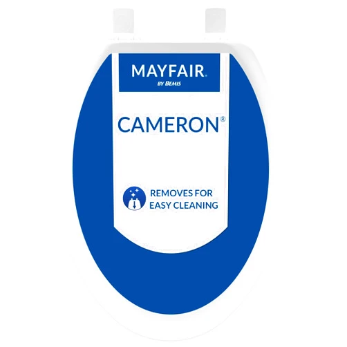 Mayfair 1841EC 000 Cameron Toilet Seat Will Never Loosen and Easily Remove Durable Enameled Wood, Elongated, White