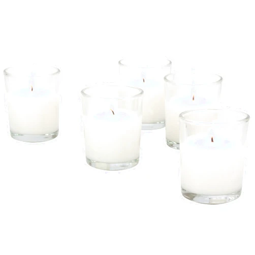 Stonebriar 12 Hour Long Burning Unscented Wax Filled Votive Holders, 24 Pack, White