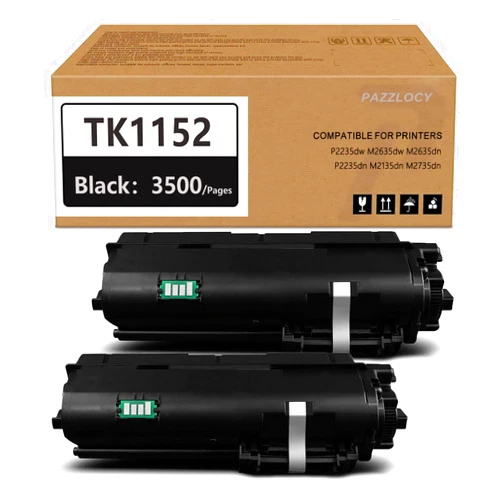 Pazzlocy TK-1152 TK1152 Black High Yield Toner Cartridge 2-Pack Compatible Replacement for Kyocera TK1152 1T02RV0US0 P2235dw M2635dw M2635dn P2235dn M2135dn M2735dn Toner Kit Printer
