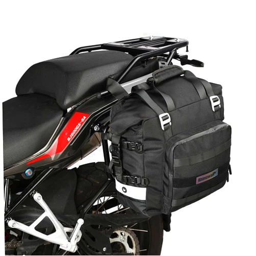 Rhinowalk Motorcycle Saddlebag Waterproof Motor Luggage Pack Quick Release Motorbike Side Bag 20L Fits Most Adventure and Sports Bike Motorcycle Racks(Black, 1 Pack)