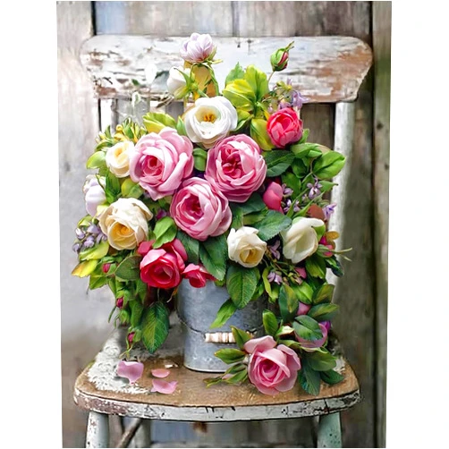 Suyaloo 5D Diamond Painting Kits for Adults - Flowers Diamond Art Kits for Adults Kids Beginner,DIY Colorful Roses Round Full Drill Paintings with Diamonds Gem Art for Home Wall Decor Gifts 11.8x15.7inch