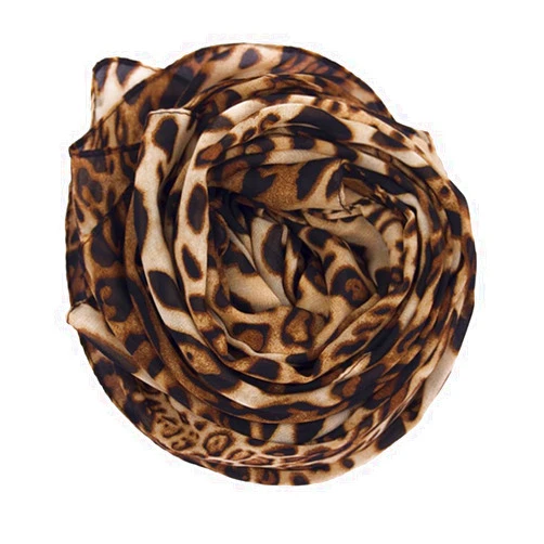 CaySep Women Silky Leopard Print Scarf - Print Florals Shawl Long Lightweight Sunscreen Scarf for Travel