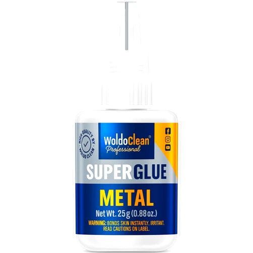 WoldoClean Super Glue for Metal and Stainless Steel 25g - for Instant Strength, Waterproof, Heat-Resistant, Clear Glue with Precise Nozzle
