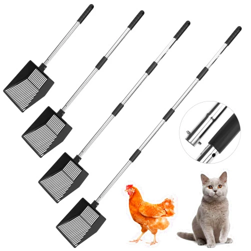 ESGPET Cat Litter Scoop, Long Handle Detachable Metal Scooper with Deep Sifting Shovel,Heavy Duty Adjustable 21.5