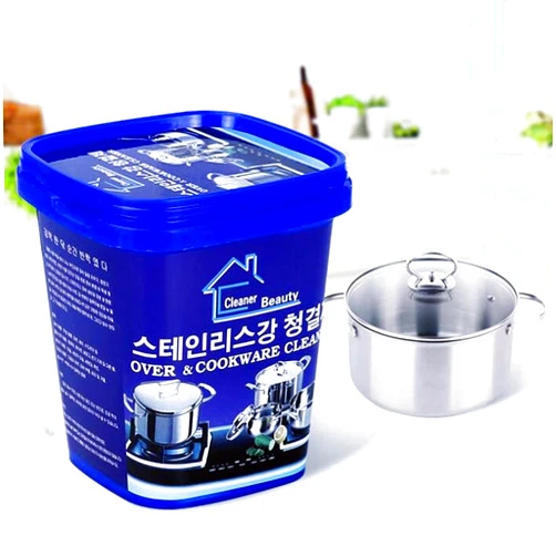 TOKLYUIE Stainless Steel Cleaning Paste, Powerful Cookware Rust Removal Cleaner, Multi-purpose Cleaner and Polishing Agent, Kitchen Cleaning Oil Stains, Remove Stains and Rust Stains on the Pot (500g)