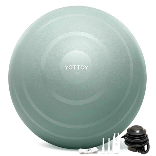 YOTTOY Anti-Burst Exercise Ball for Working Out, Yoga & Pregnancy, Extra Thick Workout Ball for Physical Therapy & Fitness