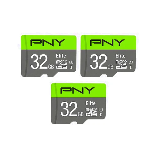 PNY 32GB Elite Class 10 U1 microSDHC Flash Memory Card - 100MB/s, Class 10, U1, Full HD, UHS-I, Micro SD (Pack of 3)